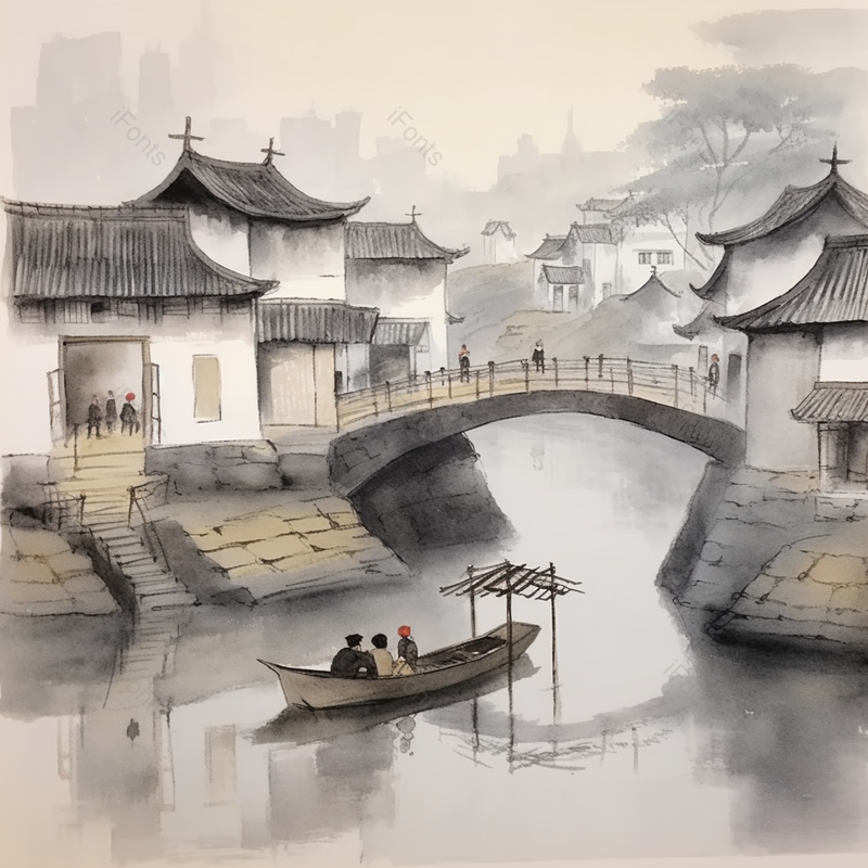 中国风江南水乡水墨画,高清,摄影图,摄影图片,图片大全,摄影图免费下载